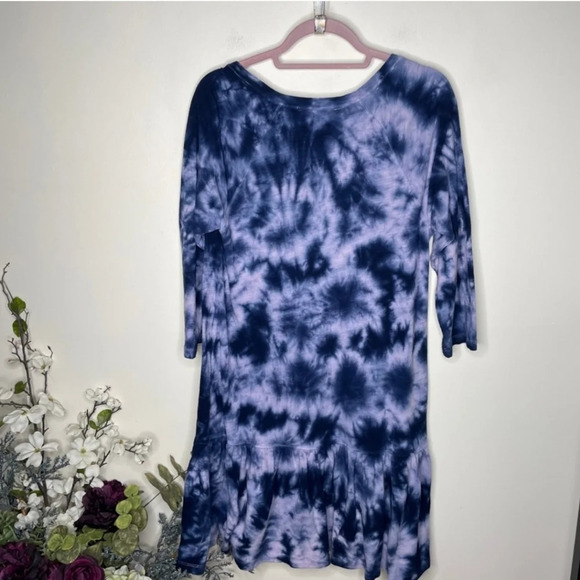 Anthropologie Saturday Sunday Pollie Tiered Tie Dye Mini Dress, Large - Picture 5 of 7